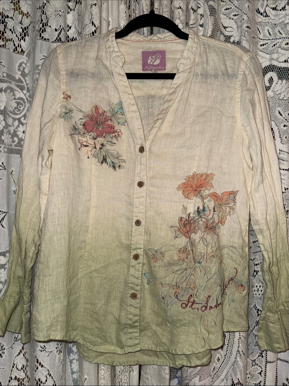 Margaritaville st.Somewhere Ombre Floral Button-Down Shirt